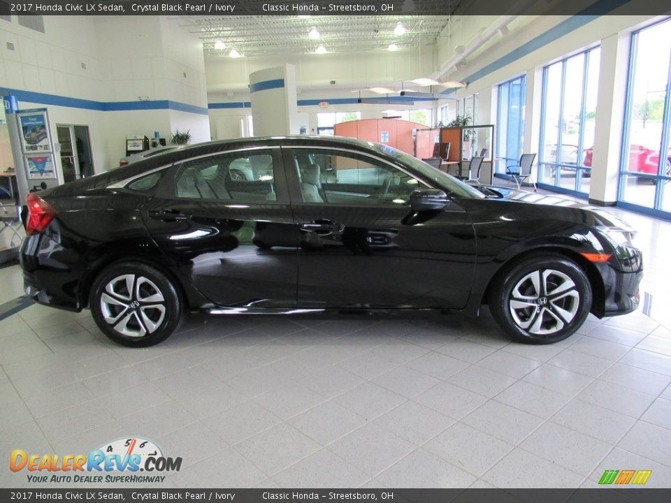 2017 Honda Civic LX Sedan Crystal Black Pearl / Ivory Photo #4