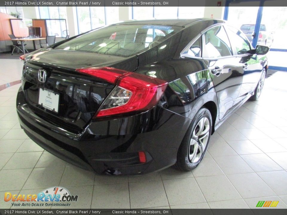 2017 Honda Civic LX Sedan Crystal Black Pearl / Ivory Photo #7