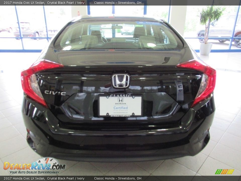 2017 Honda Civic LX Sedan Crystal Black Pearl / Ivory Photo #8