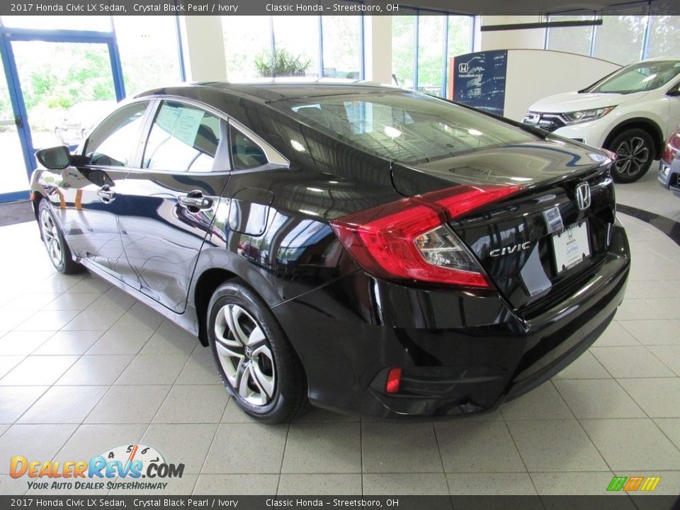 2017 Honda Civic LX Sedan Crystal Black Pearl / Ivory Photo #9