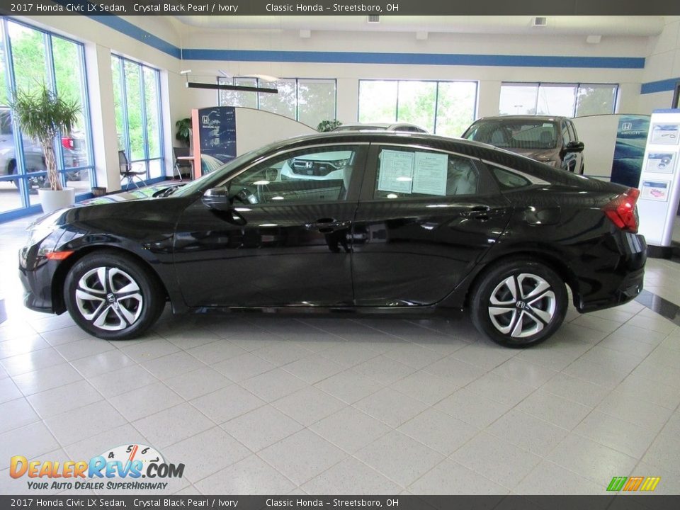 2017 Honda Civic LX Sedan Crystal Black Pearl / Ivory Photo #10