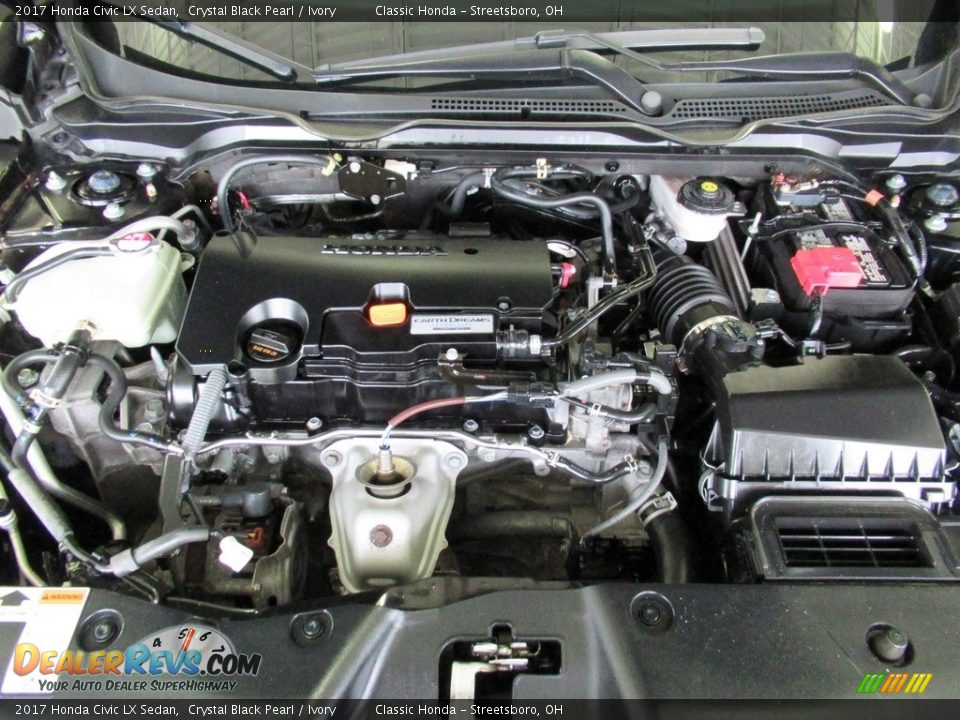 2017 Honda Civic LX Sedan Crystal Black Pearl / Ivory Photo #13