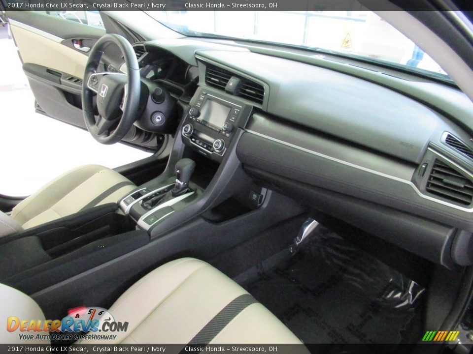 2017 Honda Civic LX Sedan Crystal Black Pearl / Ivory Photo #15