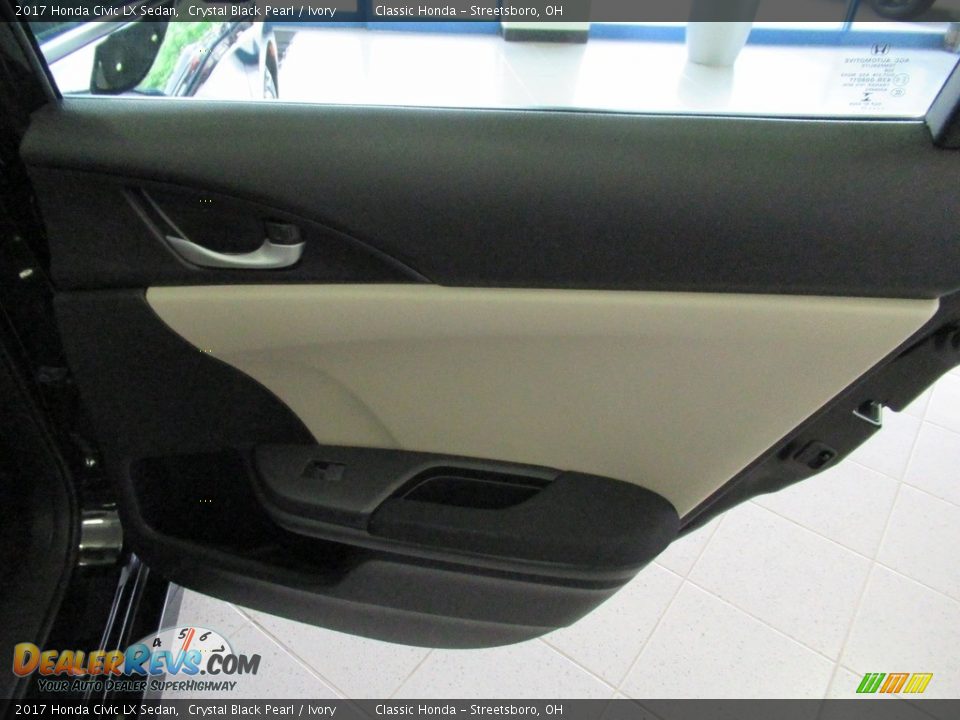 2017 Honda Civic LX Sedan Crystal Black Pearl / Ivory Photo #17