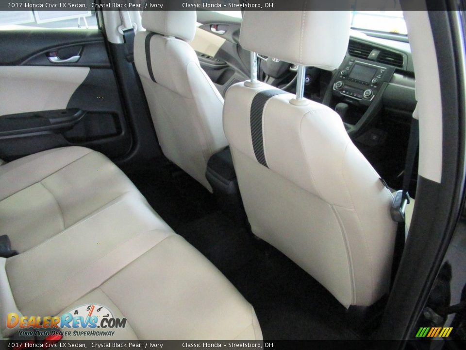 2017 Honda Civic LX Sedan Crystal Black Pearl / Ivory Photo #18