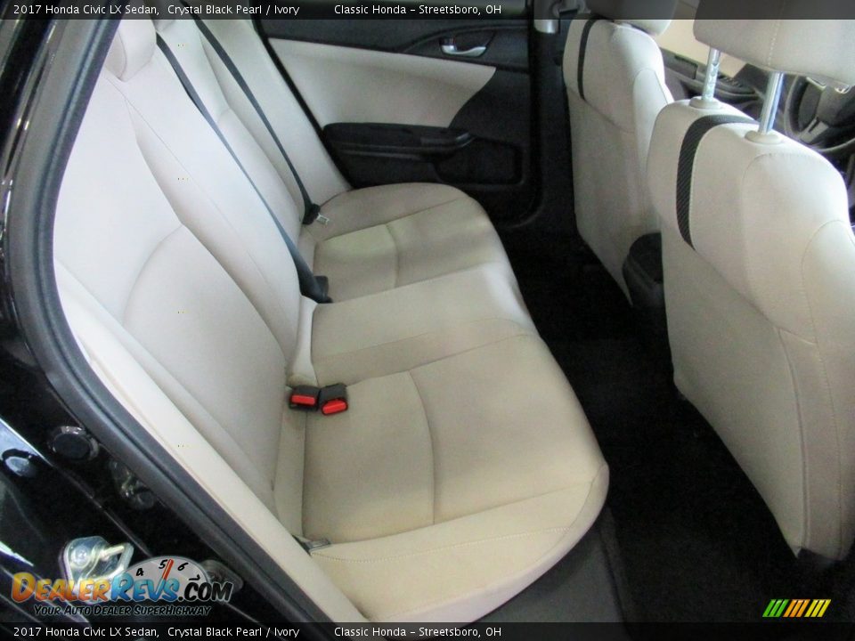 2017 Honda Civic LX Sedan Crystal Black Pearl / Ivory Photo #19