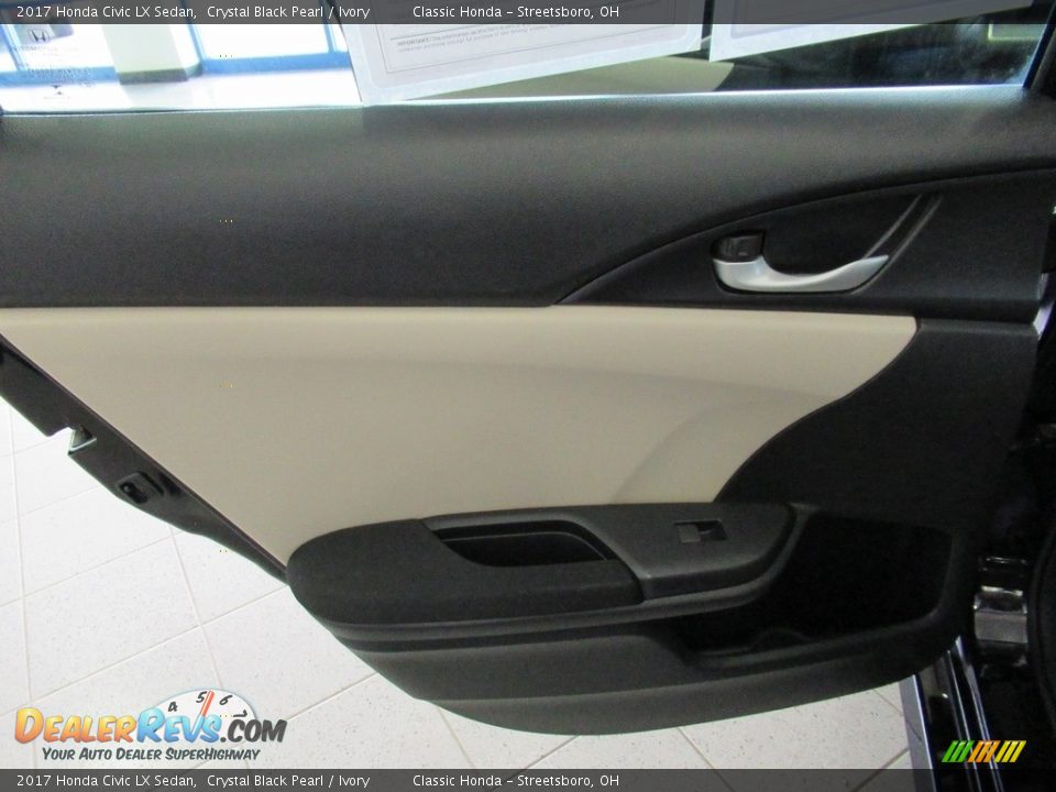 2017 Honda Civic LX Sedan Crystal Black Pearl / Ivory Photo #22