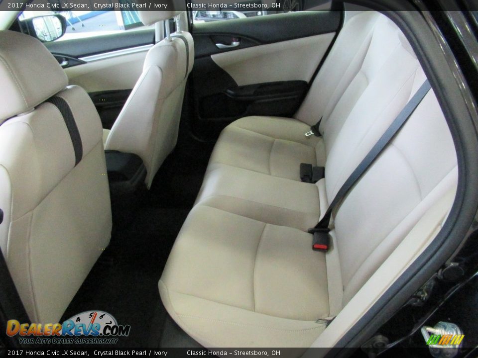 2017 Honda Civic LX Sedan Crystal Black Pearl / Ivory Photo #24