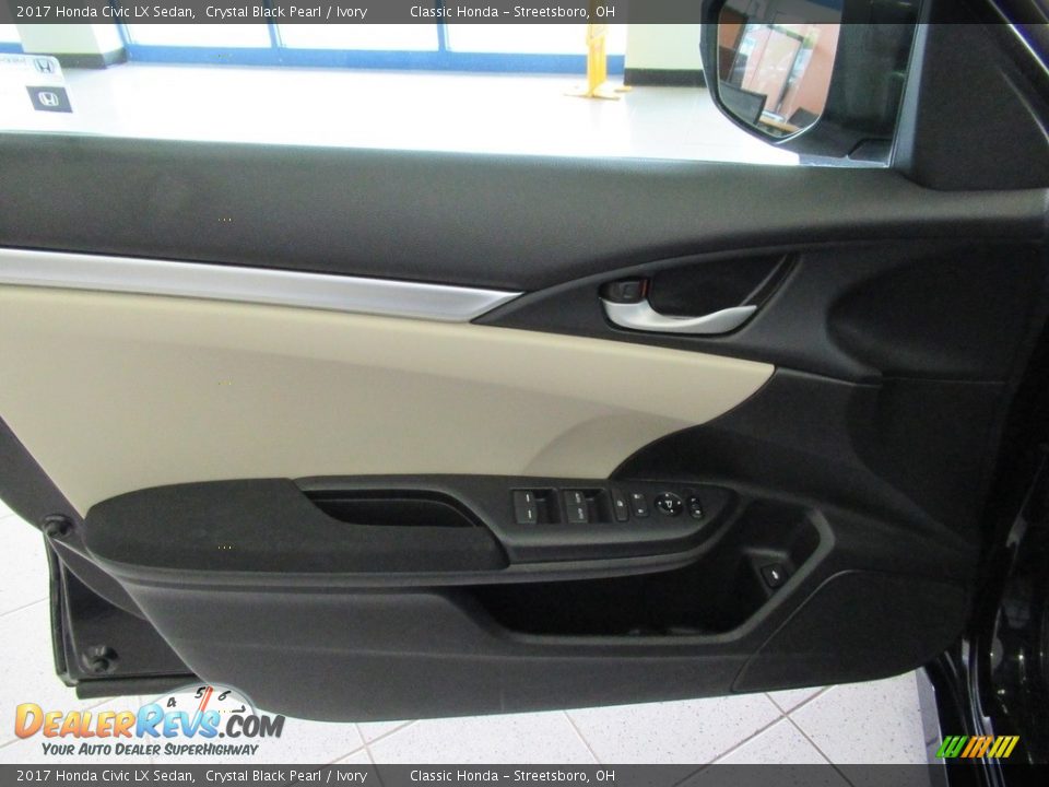 2017 Honda Civic LX Sedan Crystal Black Pearl / Ivory Photo #25