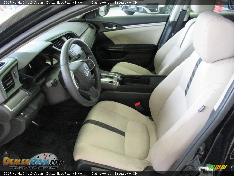 2017 Honda Civic LX Sedan Crystal Black Pearl / Ivory Photo #27