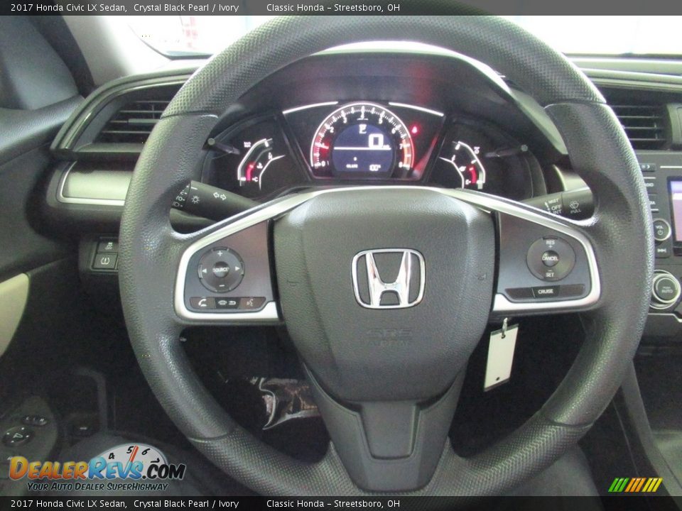 2017 Honda Civic LX Sedan Crystal Black Pearl / Ivory Photo #28