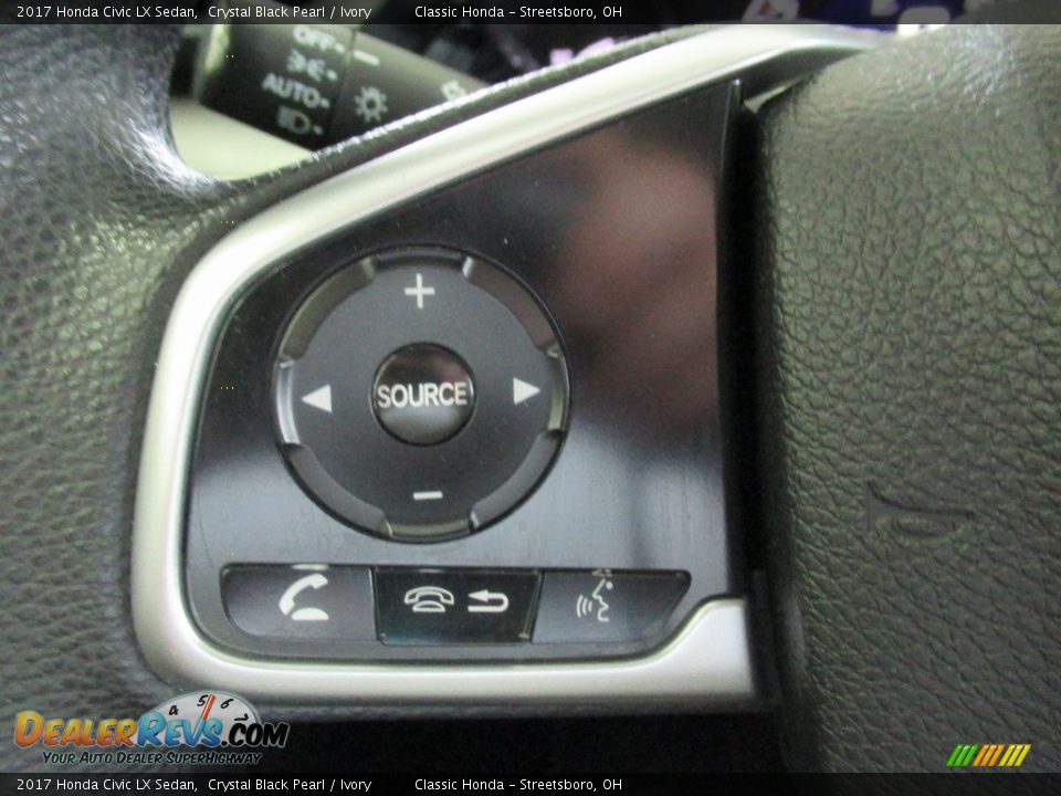 2017 Honda Civic LX Sedan Crystal Black Pearl / Ivory Photo #29