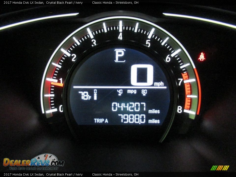 2017 Honda Civic LX Sedan Crystal Black Pearl / Ivory Photo #30