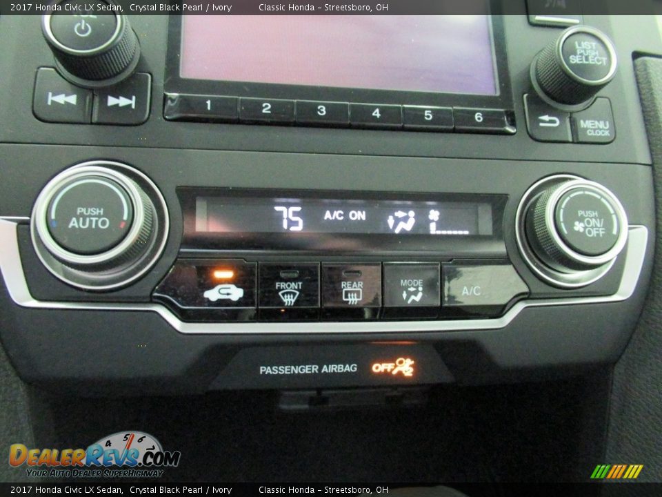 2017 Honda Civic LX Sedan Crystal Black Pearl / Ivory Photo #32