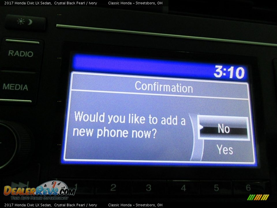 2017 Honda Civic LX Sedan Crystal Black Pearl / Ivory Photo #35