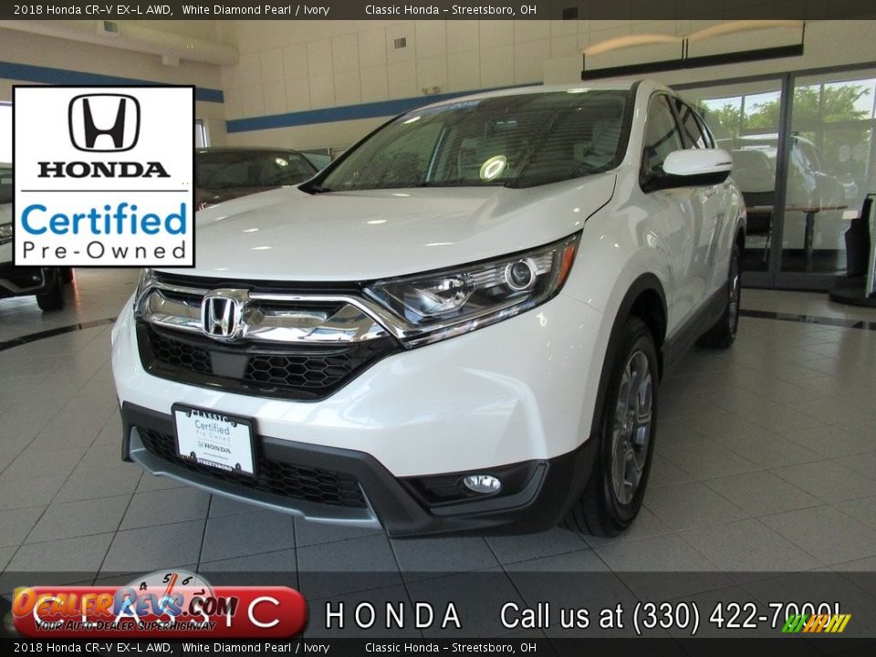 2018 Honda CR-V EX-L AWD White Diamond Pearl / Ivory Photo #1