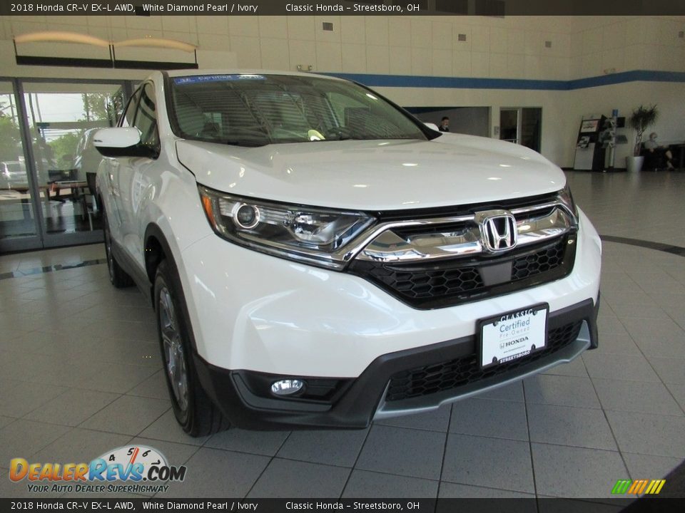 2018 Honda CR-V EX-L AWD White Diamond Pearl / Ivory Photo #6