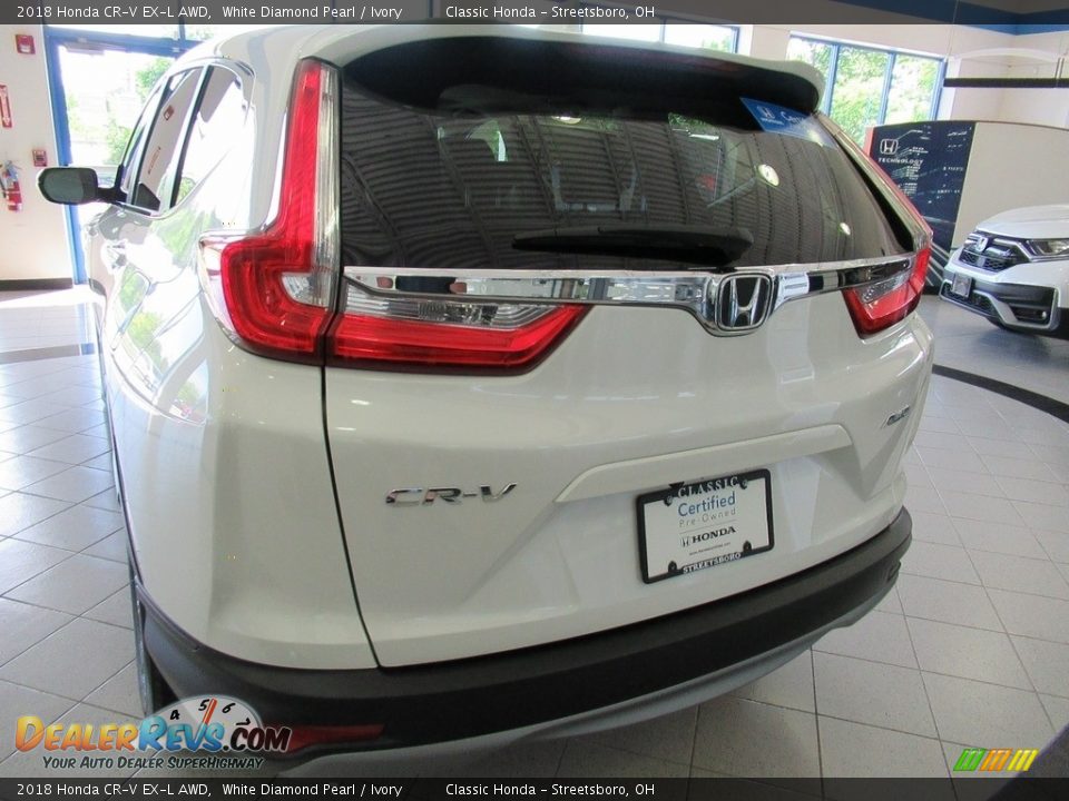 2018 Honda CR-V EX-L AWD White Diamond Pearl / Ivory Photo #9