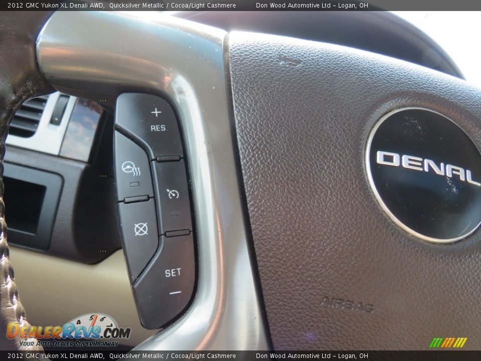 2012 GMC Yukon XL Denali AWD Quicksilver Metallic / Cocoa/Light Cashmere Photo #28
