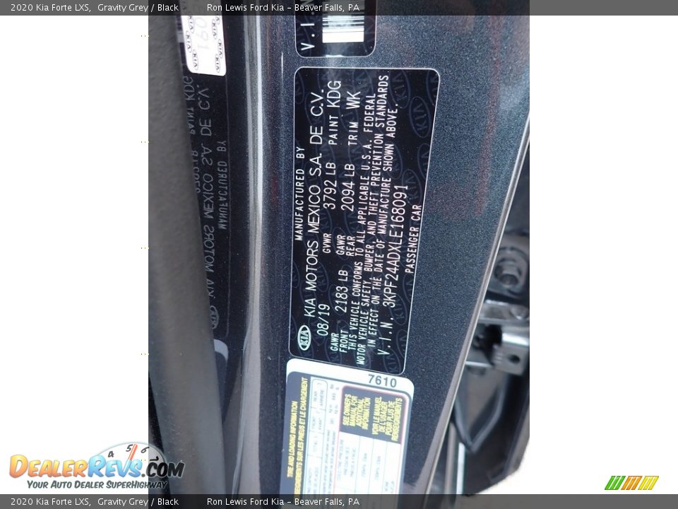 2020 Kia Forte LXS Gravity Grey / Black Photo #11