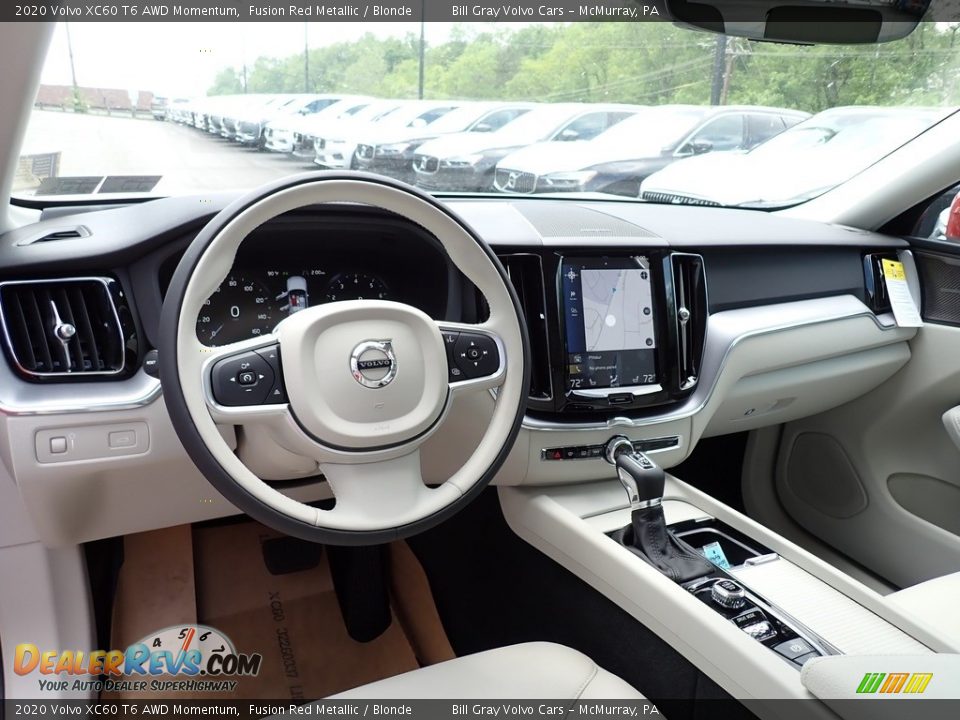 Blonde Interior - 2020 Volvo XC60 T6 AWD Momentum Photo #9
