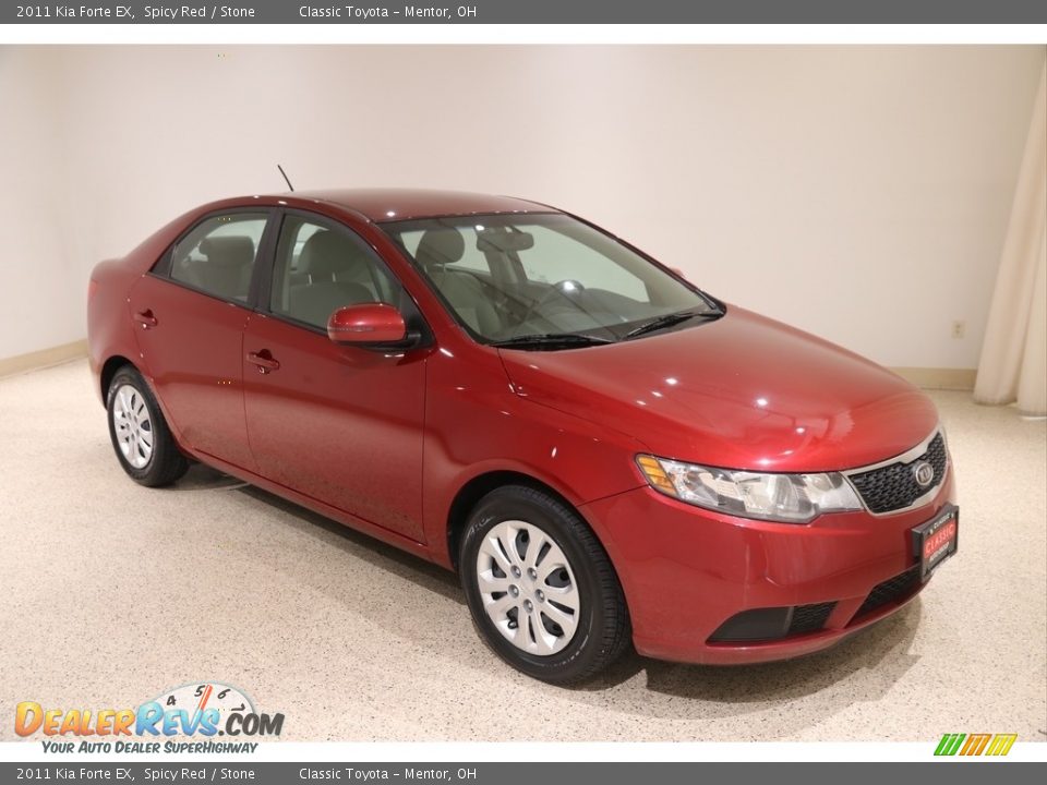 2011 Kia Forte EX Spicy Red / Stone Photo #1