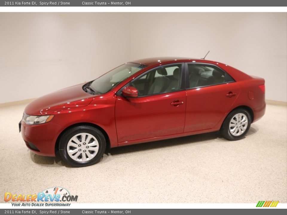 2011 Kia Forte EX Spicy Red / Stone Photo #3