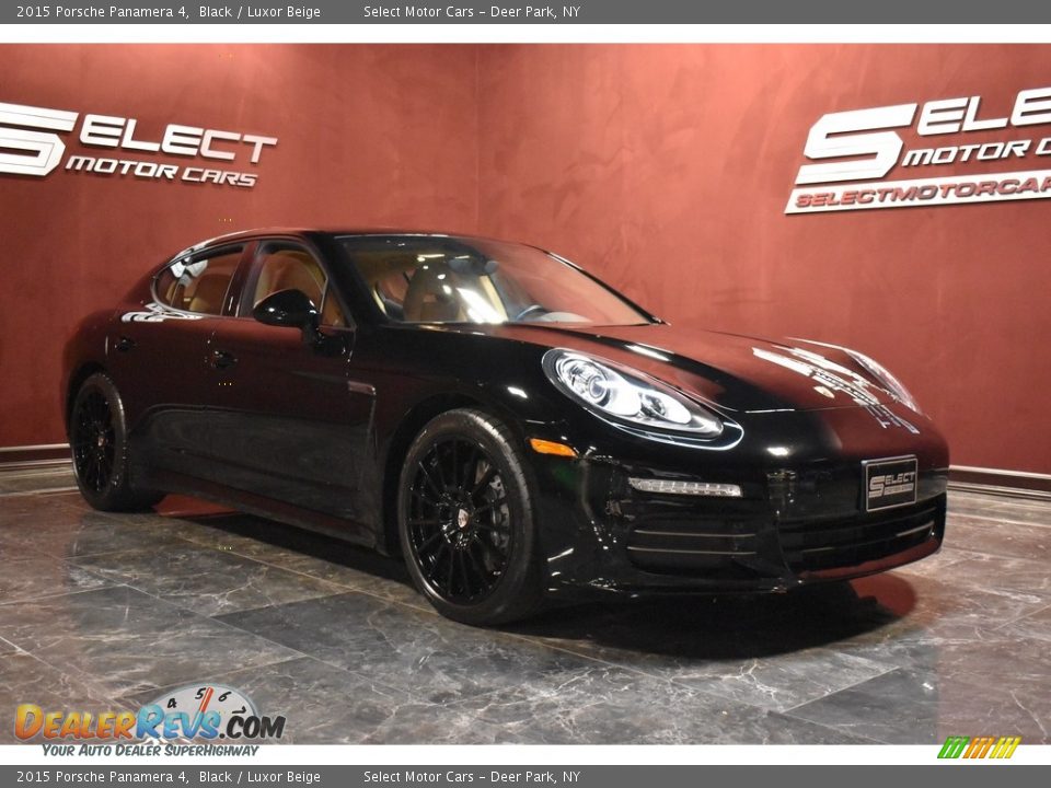 2015 Porsche Panamera 4 Black / Luxor Beige Photo #2