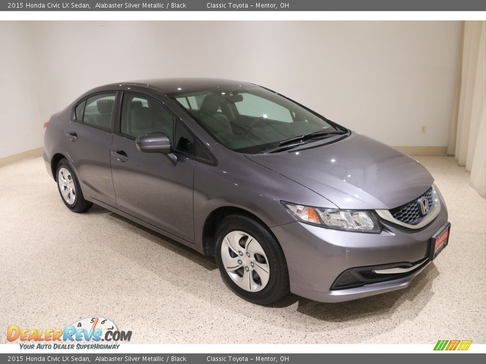2015 Honda Civic LX Sedan Alabaster Silver Metallic / Black Photo #1