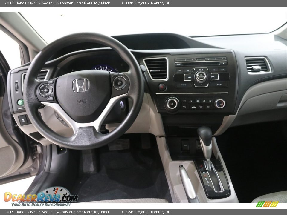 2015 Honda Civic LX Sedan Alabaster Silver Metallic / Black Photo #7