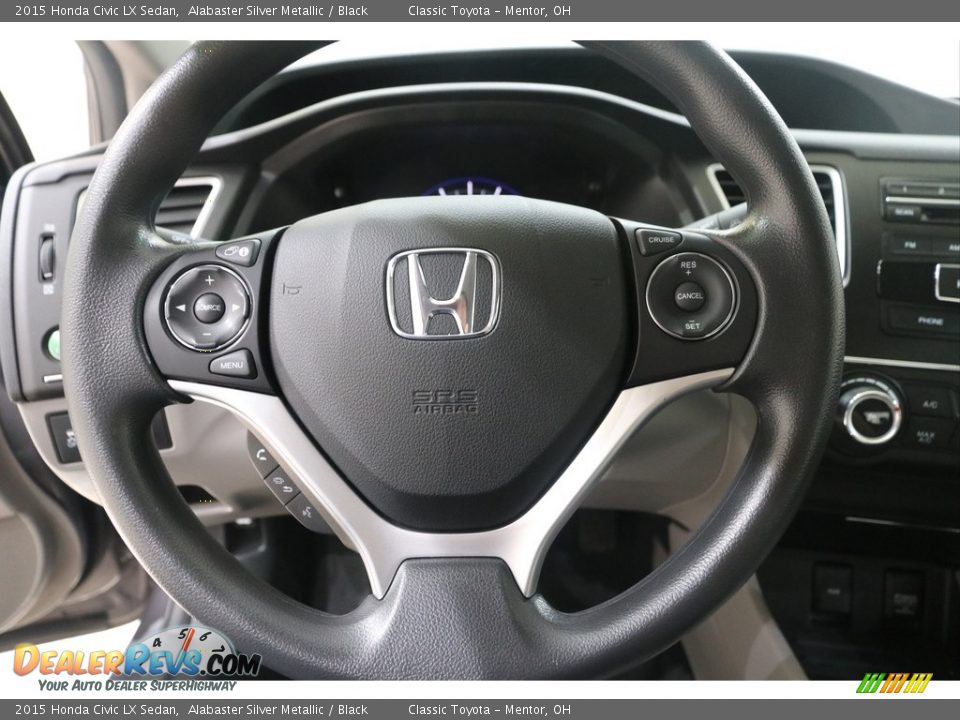 2015 Honda Civic LX Sedan Alabaster Silver Metallic / Black Photo #8