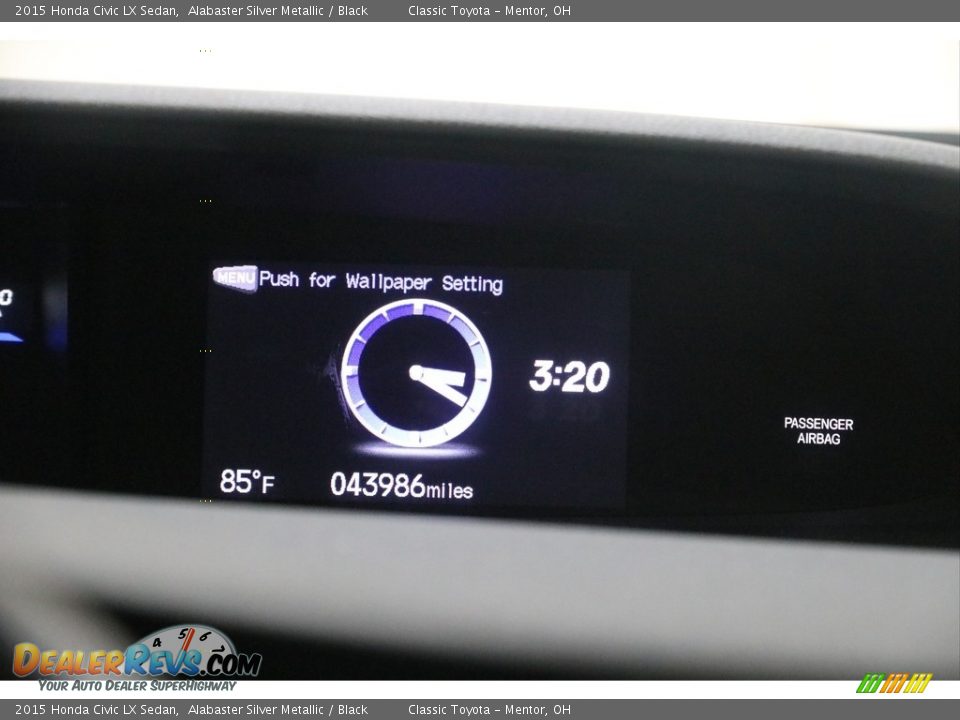 2015 Honda Civic LX Sedan Alabaster Silver Metallic / Black Photo #9