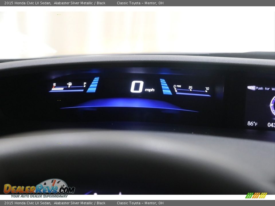 2015 Honda Civic LX Sedan Alabaster Silver Metallic / Black Photo #11