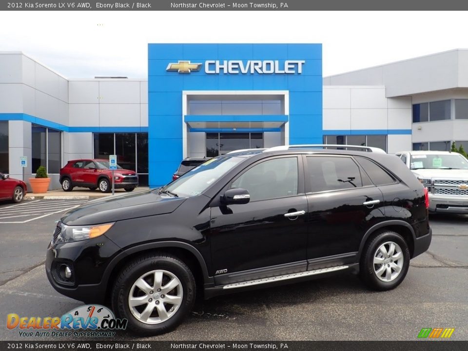 2012 Kia Sorento LX V6 AWD Ebony Black / Black Photo #1