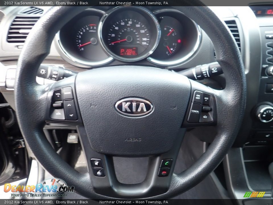 2012 Kia Sorento LX V6 AWD Ebony Black / Black Photo #26