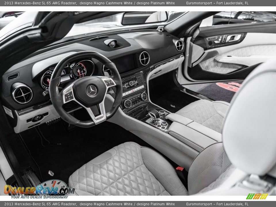 designo Platinum White Interior - 2013 Mercedes-Benz SL 65 AMG Roadster Photo #21