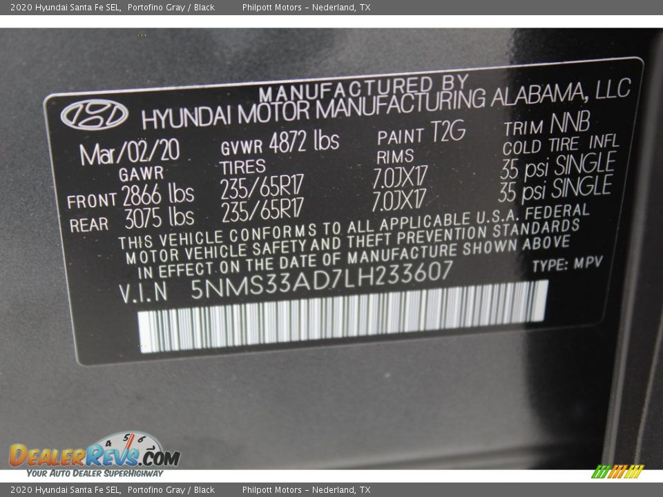 2020 Hyundai Santa Fe SEL Portofino Gray / Black Photo #25