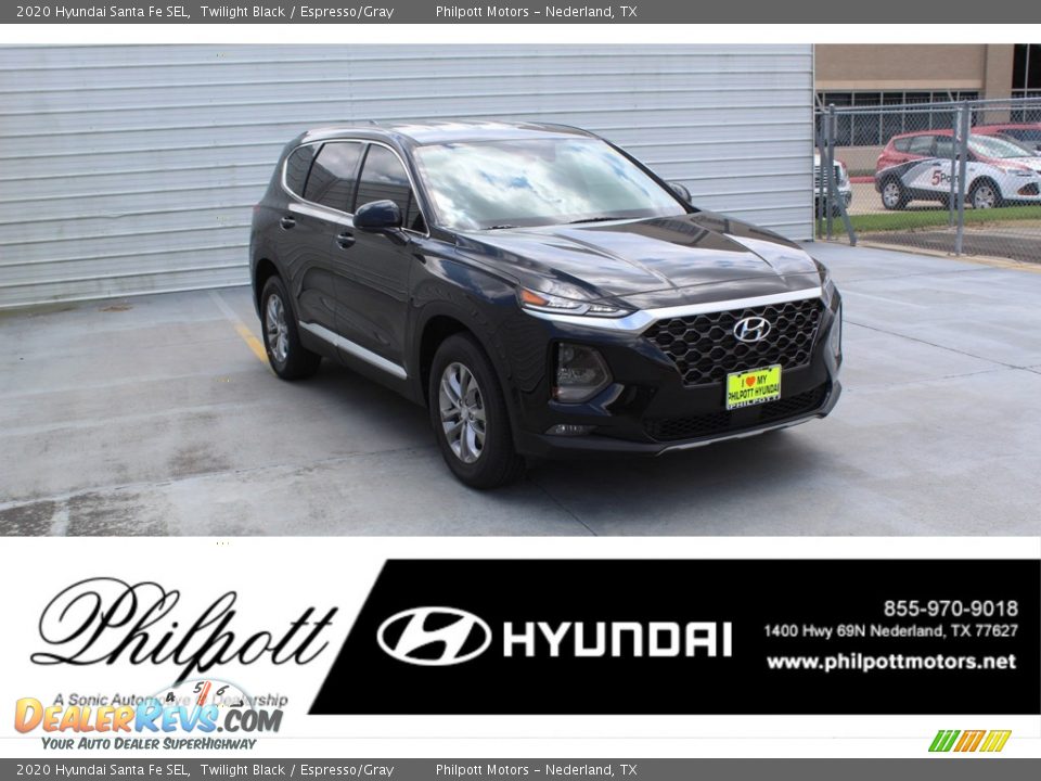 2020 Hyundai Santa Fe SEL Twilight Black / Espresso/Gray Photo #1