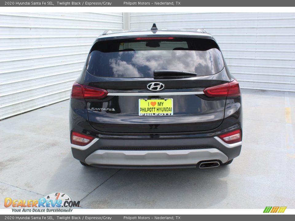 2020 Hyundai Santa Fe SEL Twilight Black / Espresso/Gray Photo #7