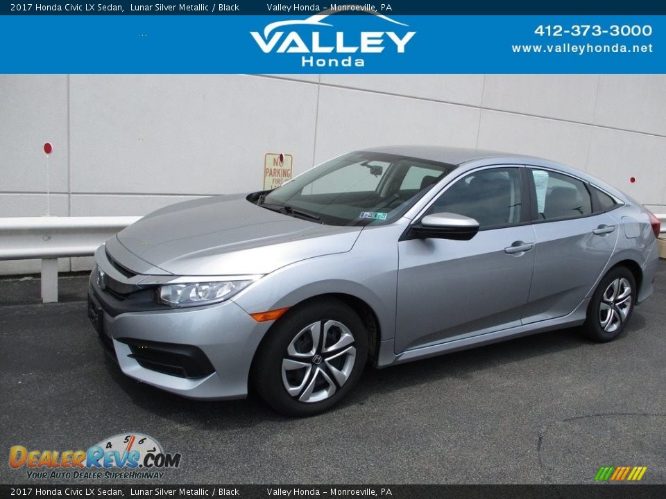 2017 Honda Civic LX Sedan Lunar Silver Metallic / Black Photo #1