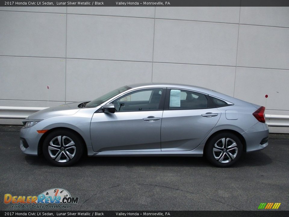2017 Honda Civic LX Sedan Lunar Silver Metallic / Black Photo #2