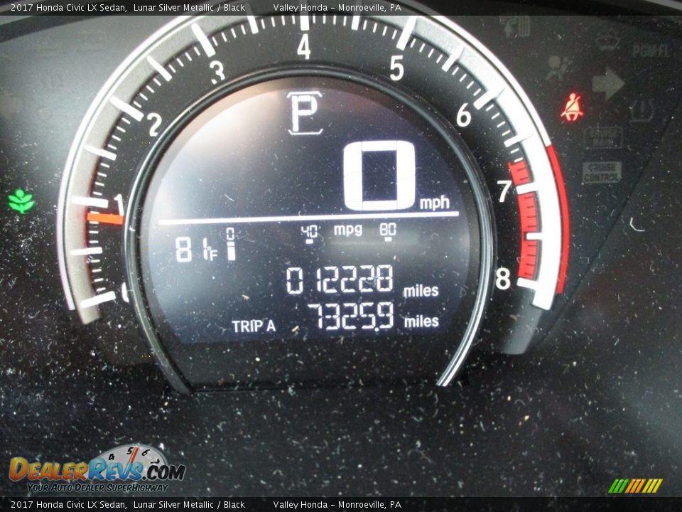 2017 Honda Civic LX Sedan Lunar Silver Metallic / Black Photo #20