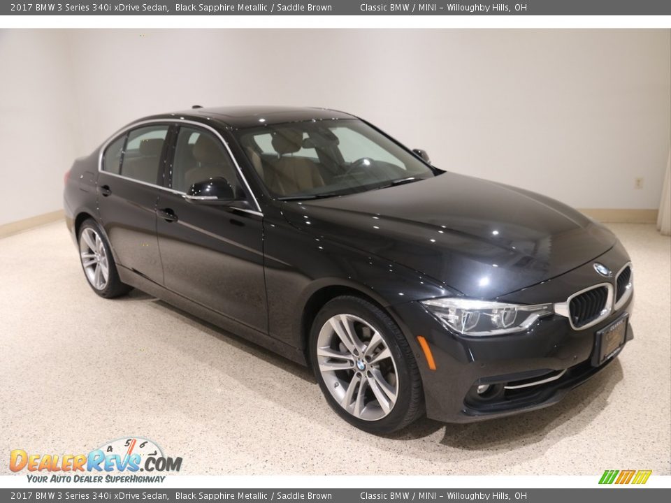 2017 BMW 3 Series 340i xDrive Sedan Black Sapphire Metallic / Saddle Brown Photo #1