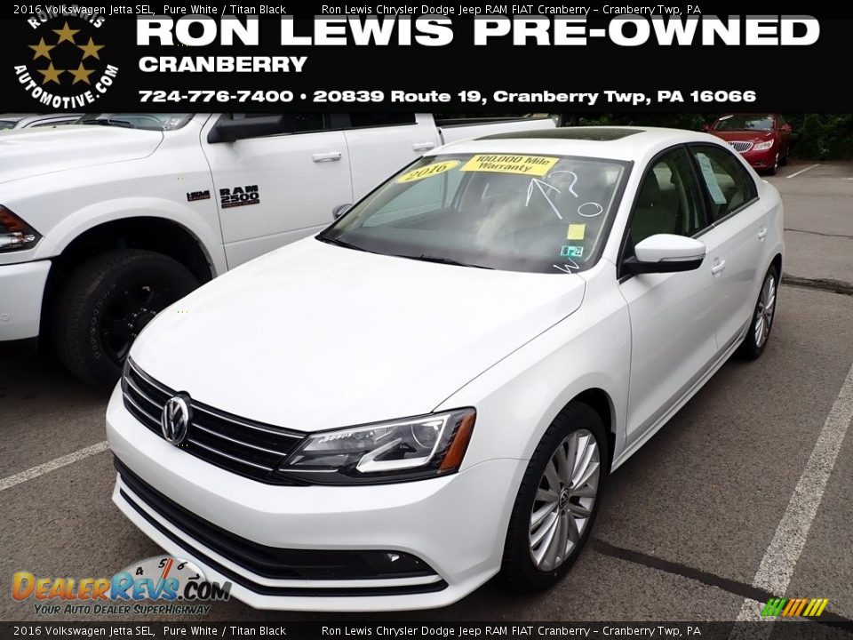 2016 Volkswagen Jetta SEL Pure White / Titan Black Photo #1