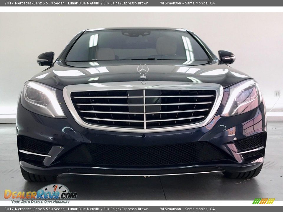 2017 Mercedes-Benz S 550 Sedan Lunar Blue Metallic / Silk Beige/Espresso Brown Photo #2