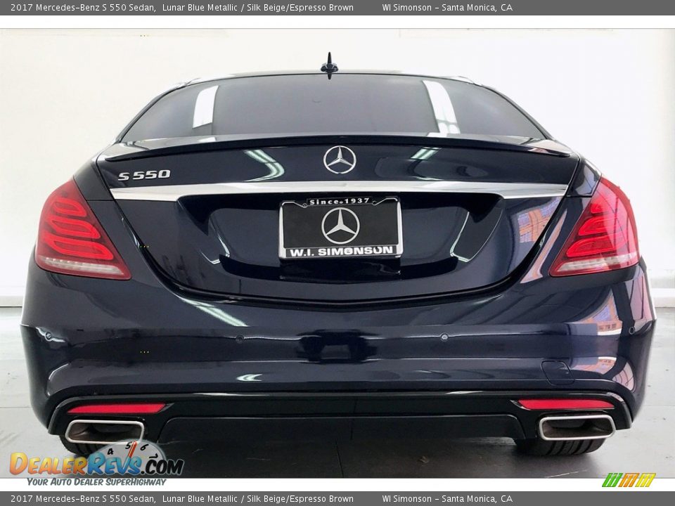 2017 Mercedes-Benz S 550 Sedan Lunar Blue Metallic / Silk Beige/Espresso Brown Photo #3
