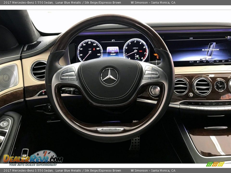 2017 Mercedes-Benz S 550 Sedan Lunar Blue Metallic / Silk Beige/Espresso Brown Photo #4