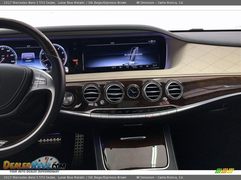 2017 Mercedes-Benz S 550 Sedan Lunar Blue Metallic / Silk Beige/Espresso Brown Photo #5