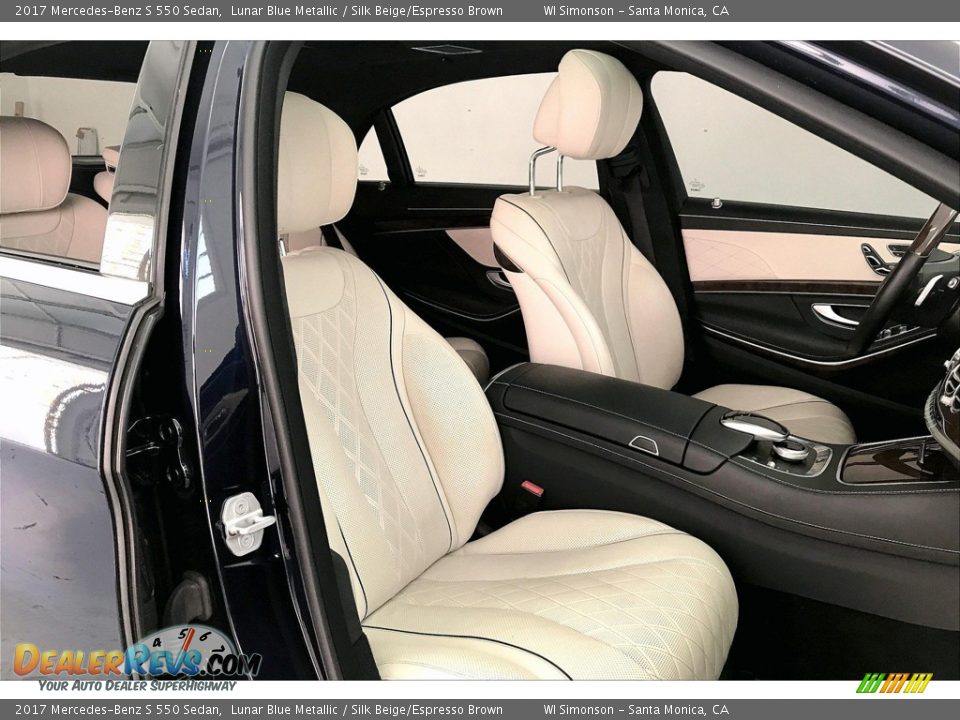 2017 Mercedes-Benz S 550 Sedan Lunar Blue Metallic / Silk Beige/Espresso Brown Photo #6