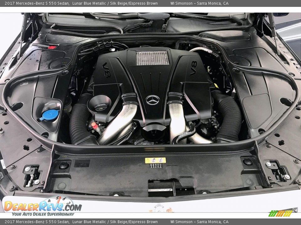 2017 Mercedes-Benz S 550 Sedan Lunar Blue Metallic / Silk Beige/Espresso Brown Photo #9